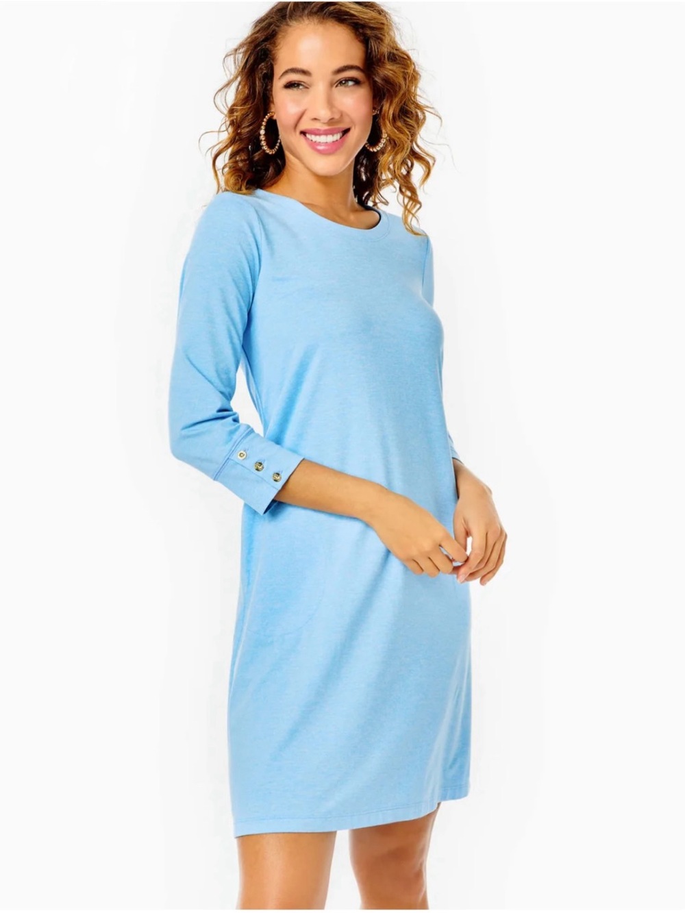 Lilly Pulitzer Solia UPF 50+ Dress Heathered Frenchie Blue Sz XS